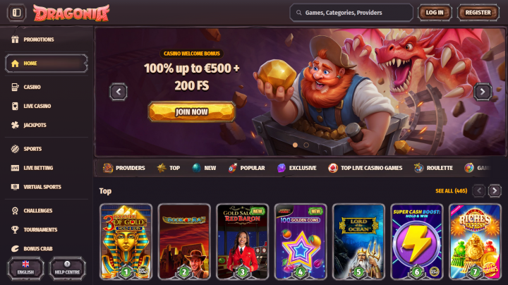 Schermata reale di Dragonia Casino