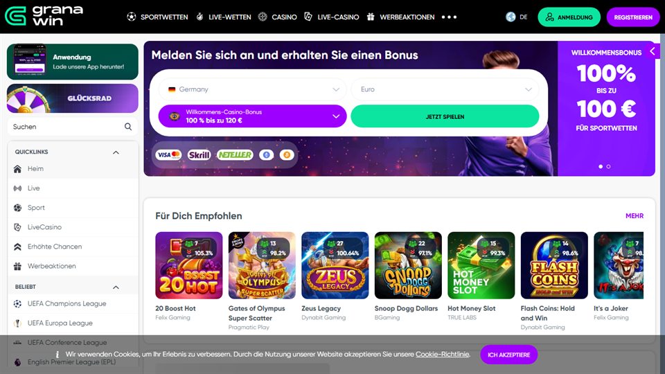 Schermata reale di Granawin Casino